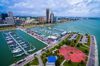 Corpus Christi, Texas aerial image over marina.