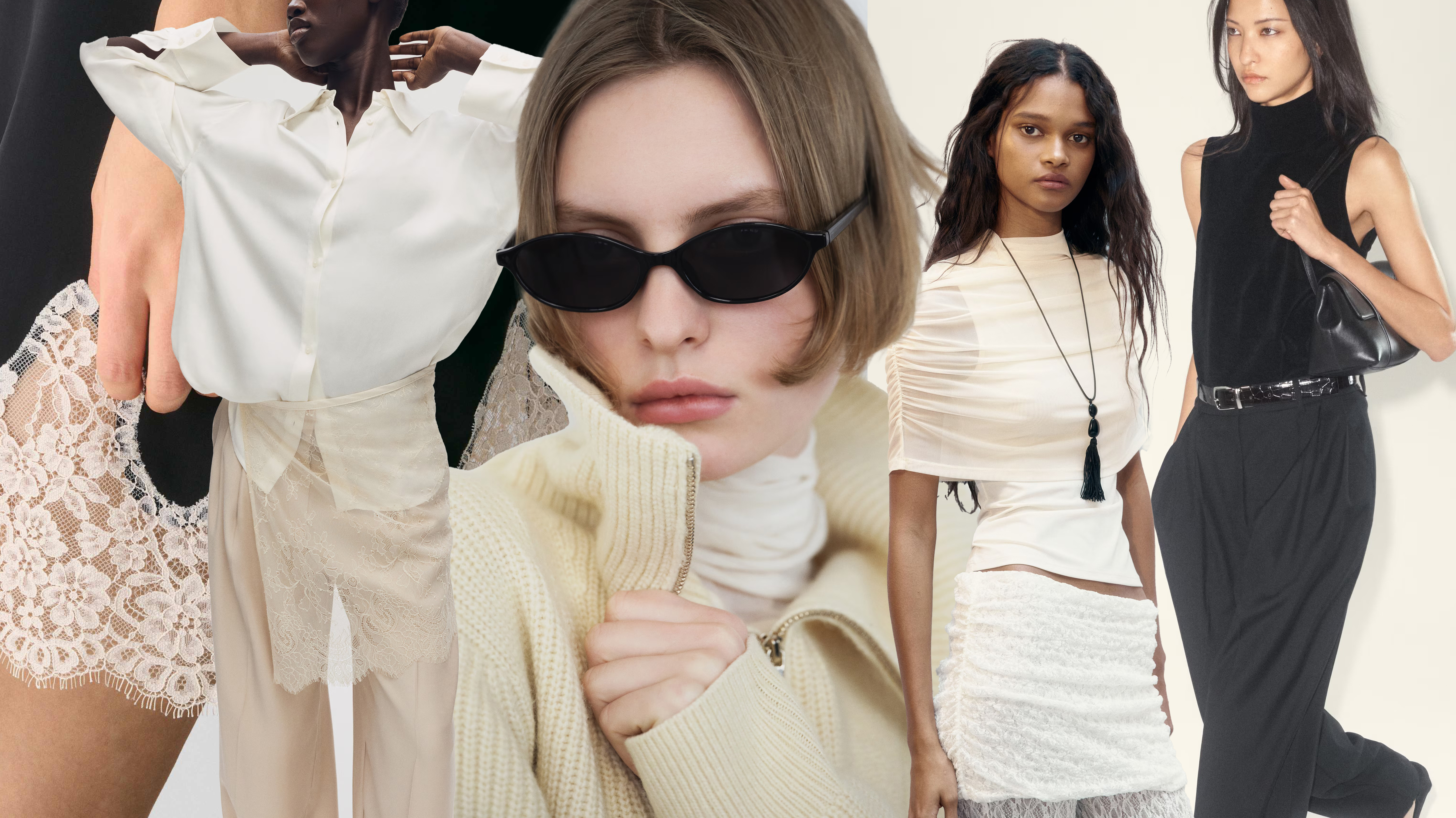 Collage of chic Aritzia, H&amp;M, and COS buys.