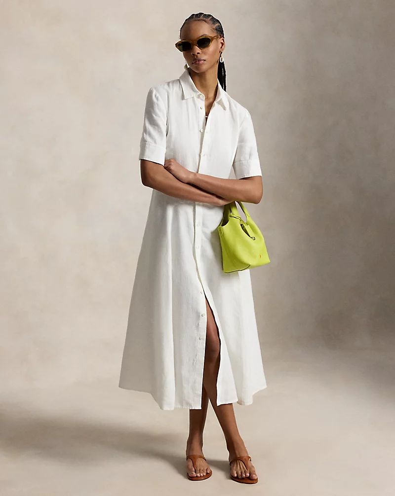 Linen Panelled Shirt Dress