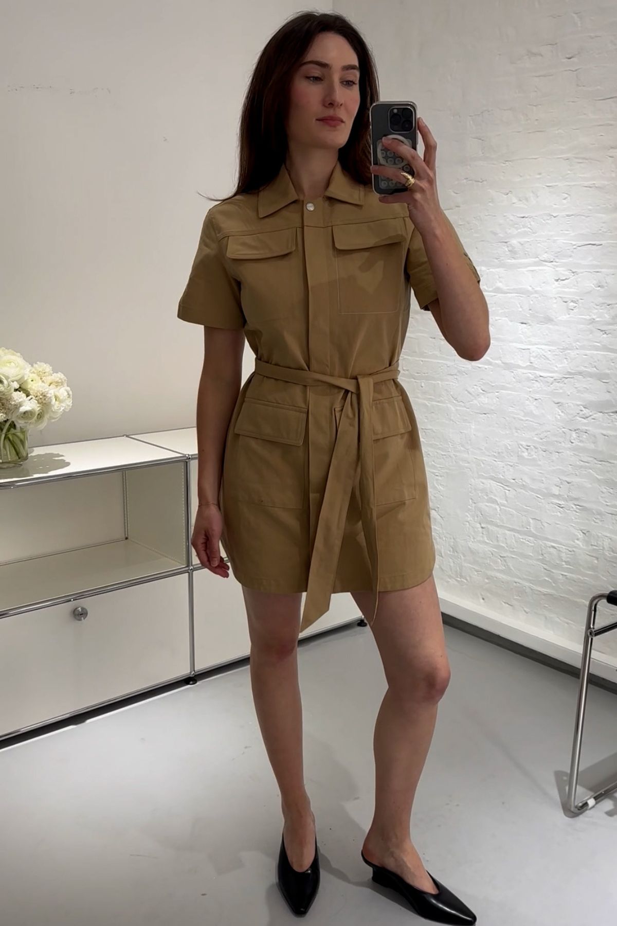 Natalie wearing GAP jumpsuit