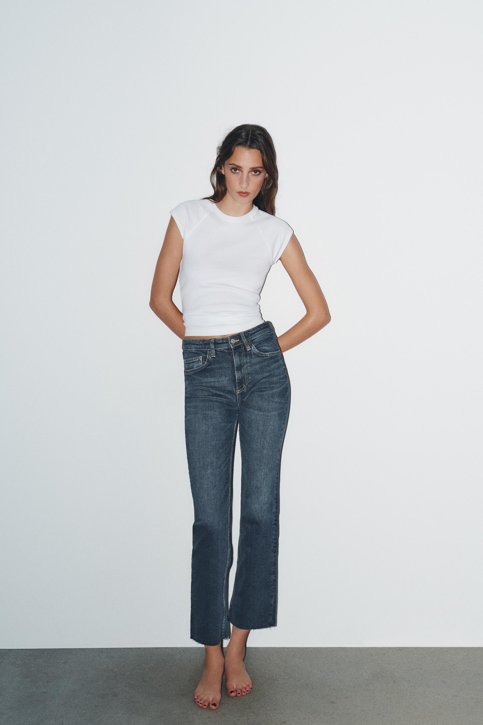 Trf High-Waist Cropped Flare Jeans