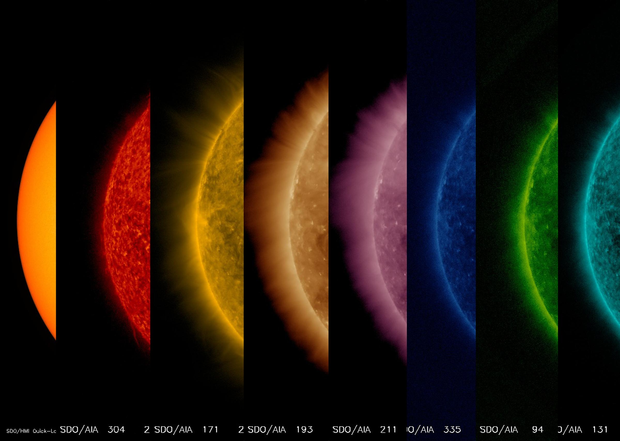 Sun from surface to upper atmoshere