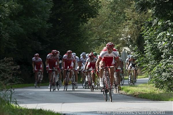 Cofidis sets the pace in the peloton.