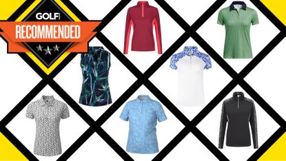 A mixture of the best golf tops on the market in a grid format