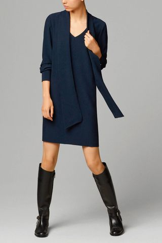 Massimo Dutti Navy Dress With Bow, £89.95