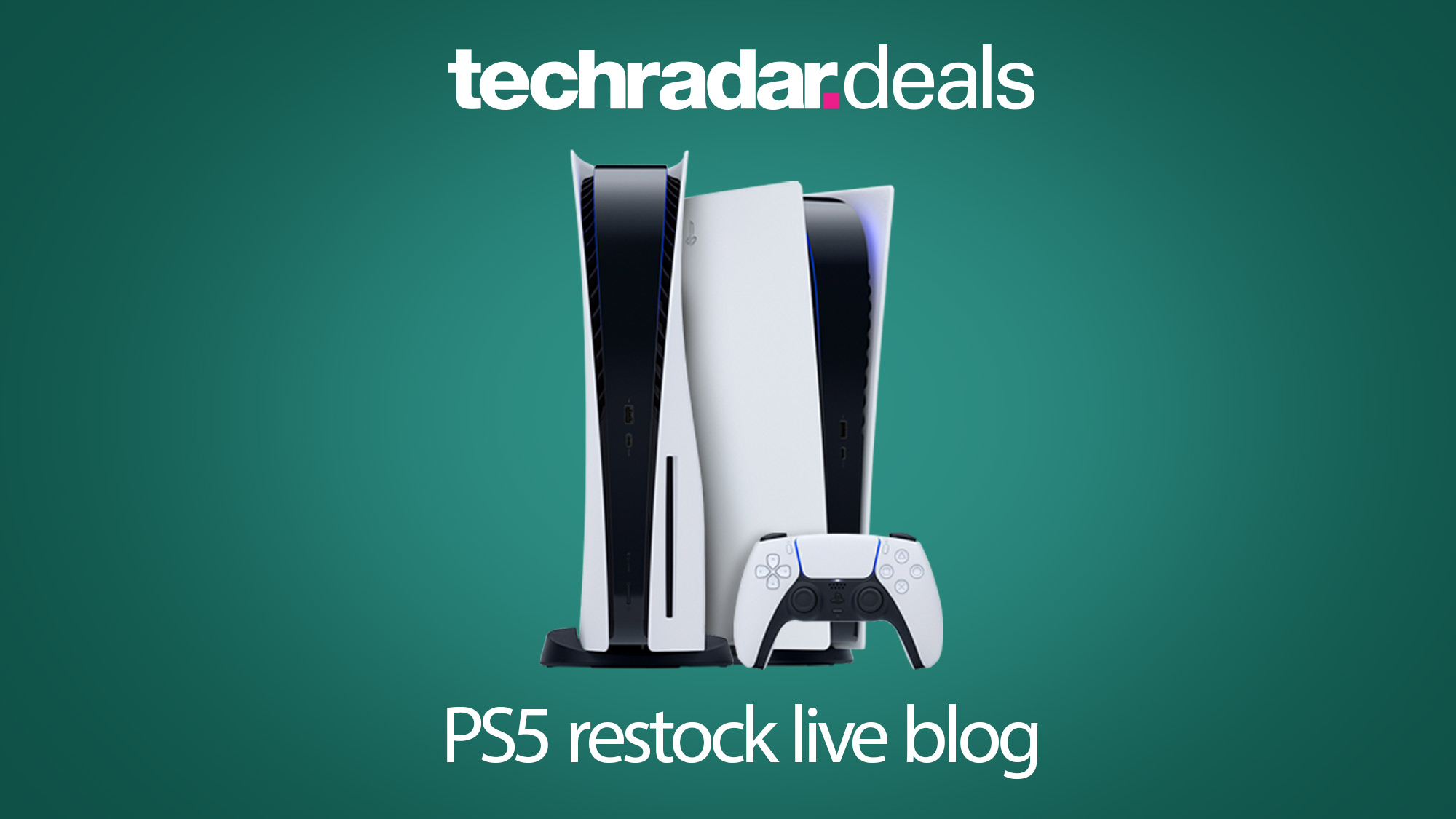 PS5 restock live blog header green