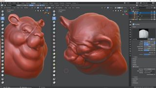 Sculpt in Blender: bear from above