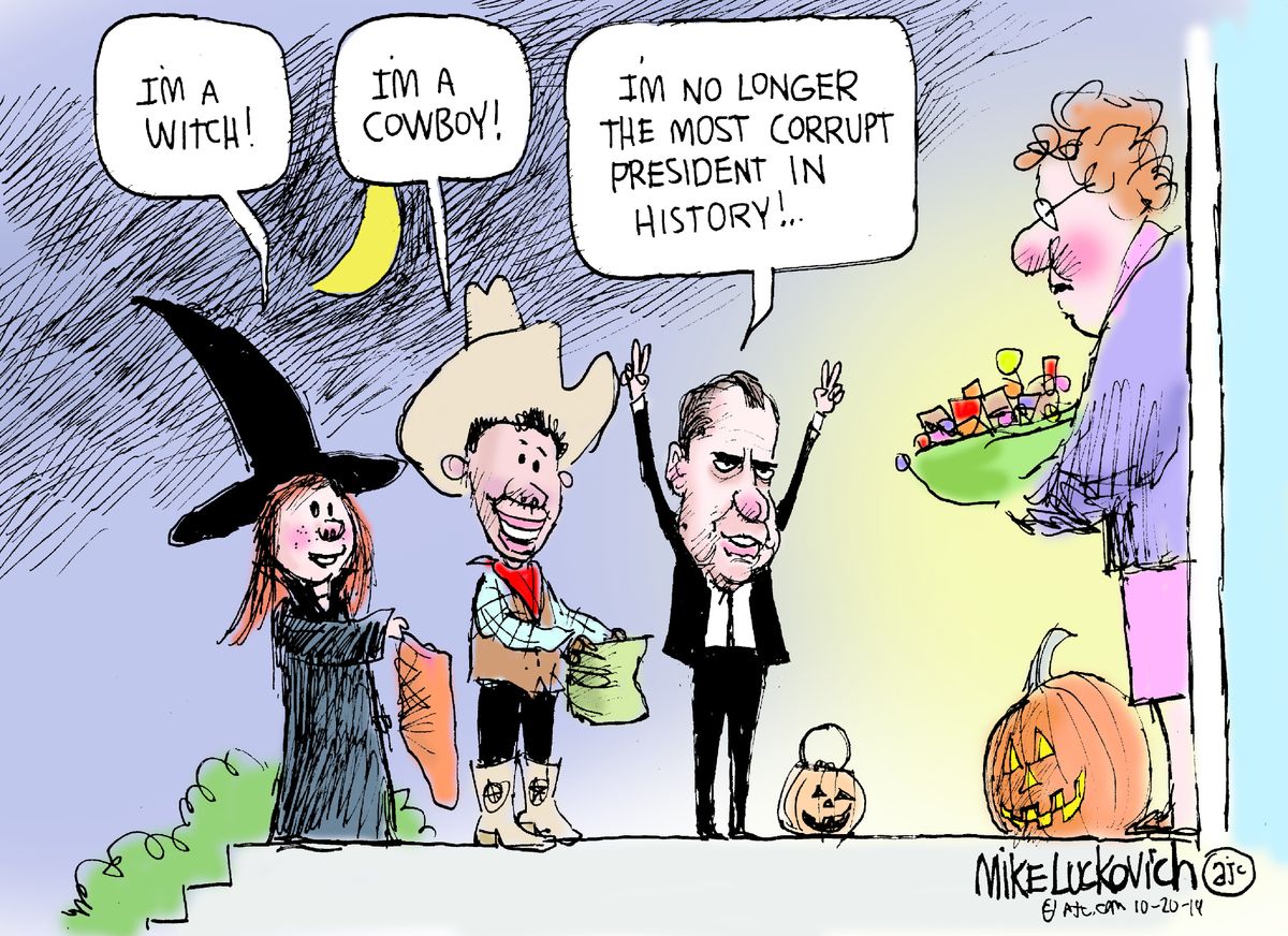 Political Cartoon U.S. Halloween Costumes Nixon | The Week