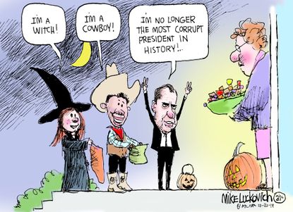 Political Cartoon U.S. Halloween Costumes Nixon