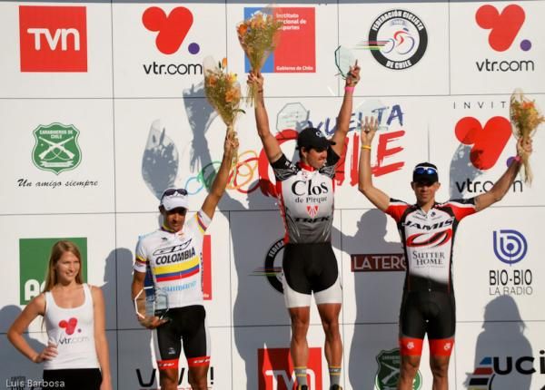 Luis Mansilla atop the podium.