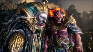 Sekhmet and Begtse squint in God of War Laufey's reveal trailer
