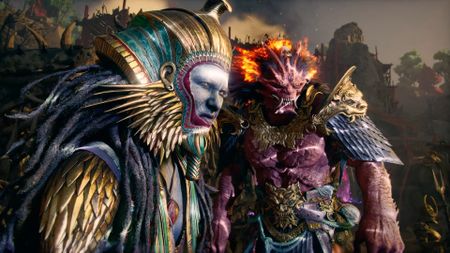 Sekhmet and Begtse squint in God of War Laufey's reveal trailer