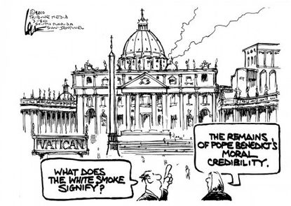 The Pope's reputation goes up in smoke