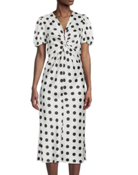 Polka Dot Twisted Midi Dress, $99 (£79.16) | Saks Off 5th