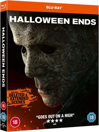 The masked face of Michael Myers on the Blu-ray cover.