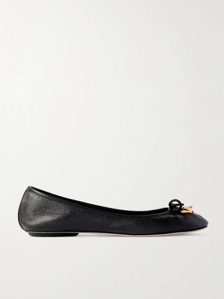 Iris Embellished Leather Ballet Flats