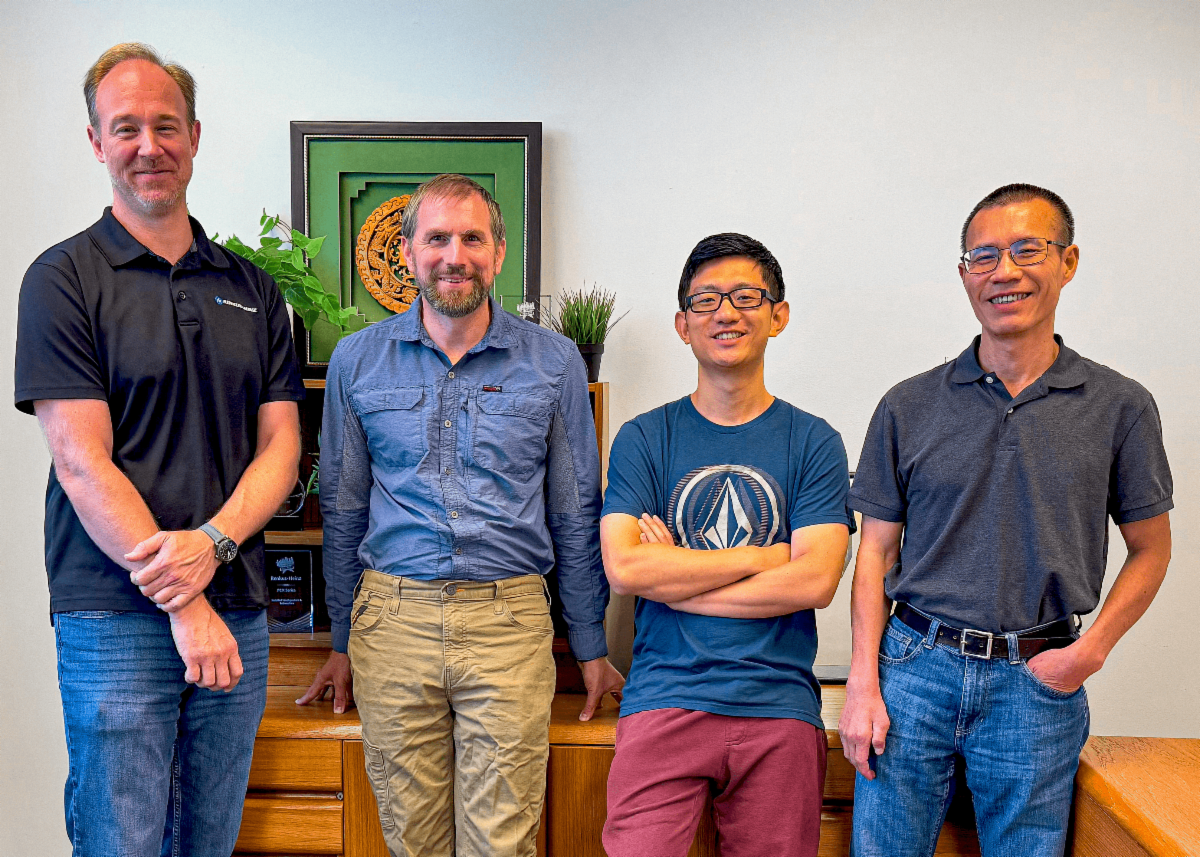 Renkus-Heinz engineering team, left to right: Chad DeFranco, Robert Newman, Peng Yin and Hai Le.