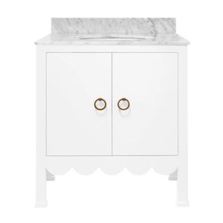 Scalloped Vanity with marble top