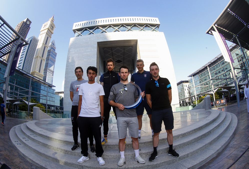 The top riders at the Dubai Tour line up