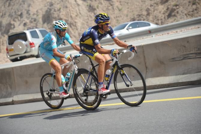 Contador and Nibaliat the front