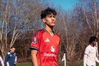JJ Gabriel in action for Manchester United U18s
