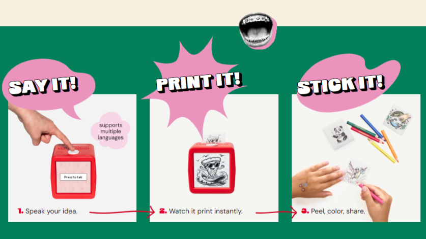 A step-by-step pictogram of how to use Stickerbox