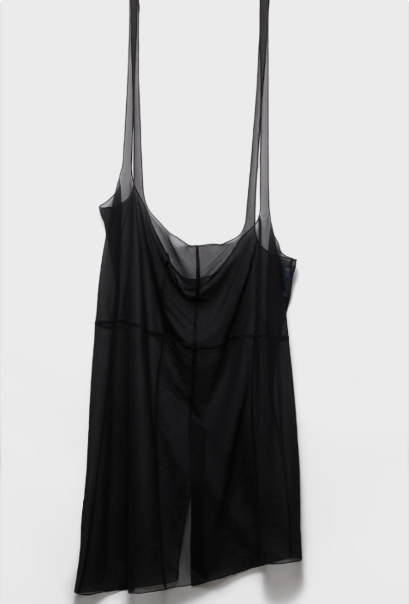 Prada , Cigaline midi-skirt with suspender straps