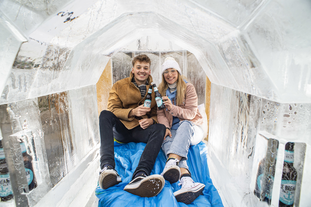 Um.. Greene King has just opened a lickable beer igloo