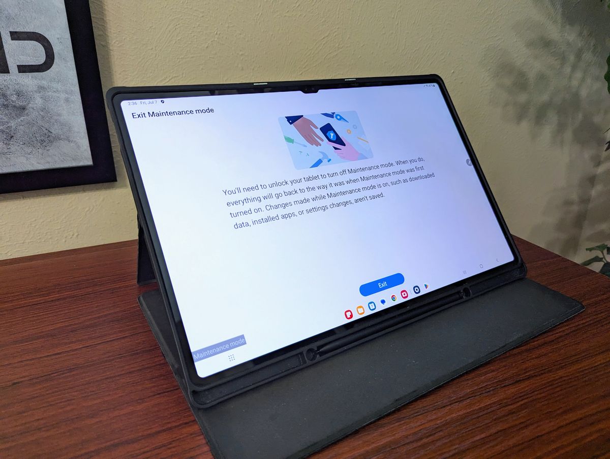 Maintenance Mode on a Samsung Galaxy Tab S8 Ultra