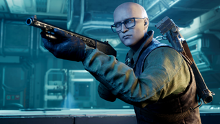 Davis weilding a shotgun in concept art