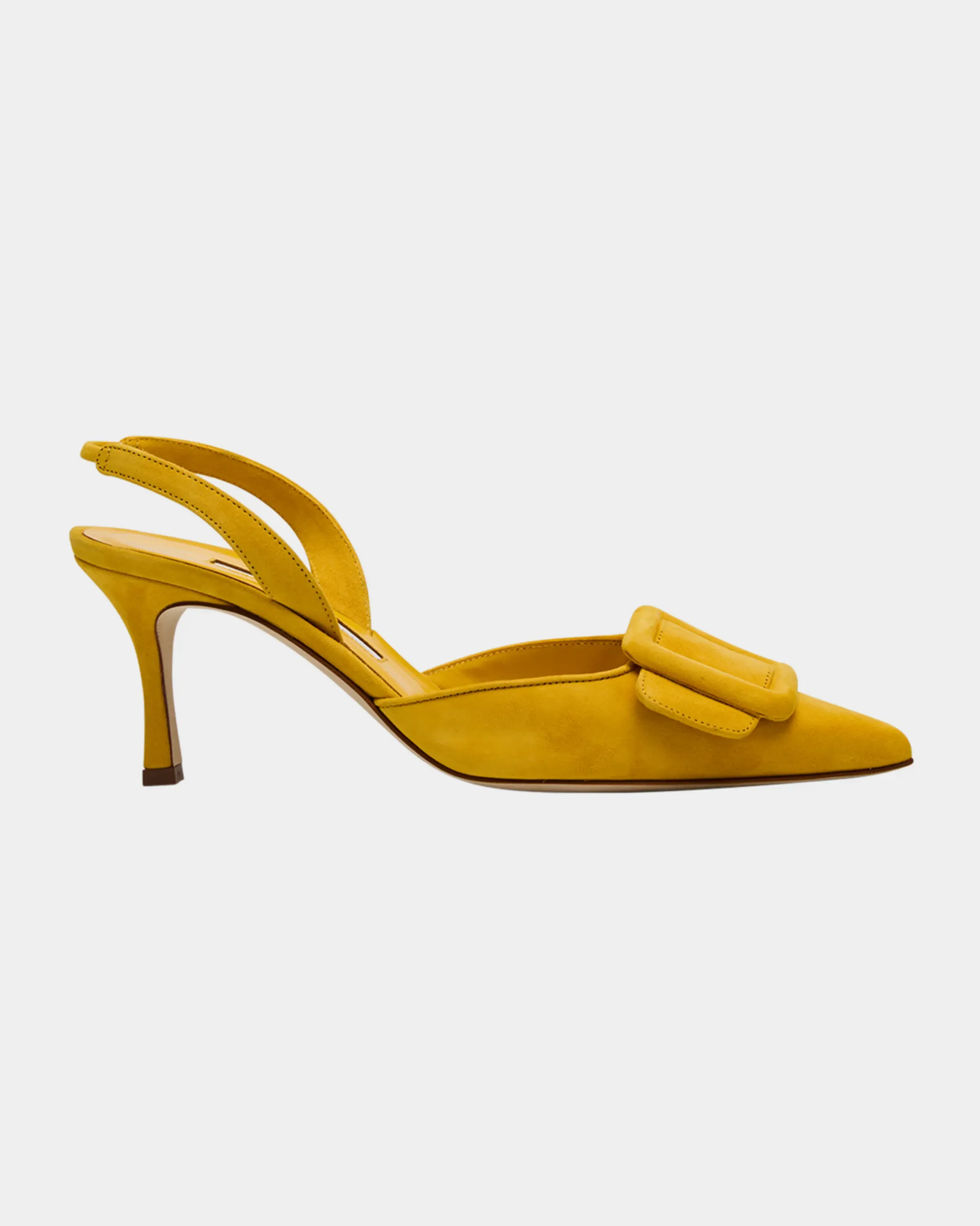 Manolo Blahnik, Maysli Suede Buckle Halter Pumps
