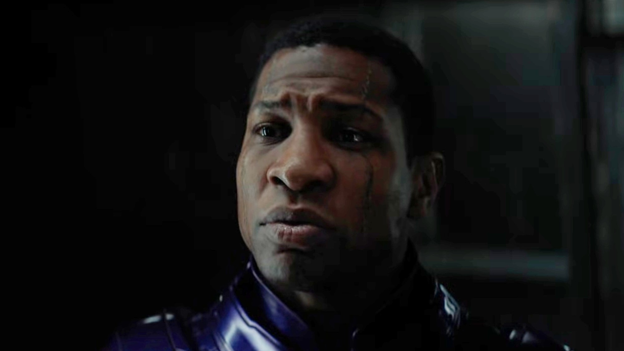 Jonathan Majors giving a serious stare in Ant-Man and the Wasp: Quantumania