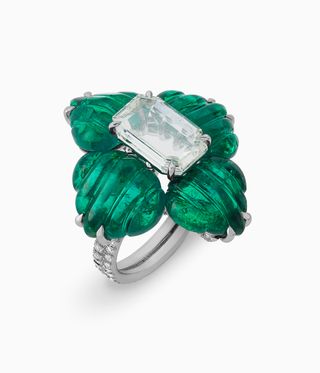emerald ring by Santi Jewels, part of a selling exhibition at Phillips