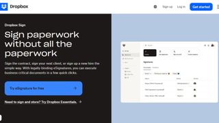 Website screenshot for Dropbox Sign.