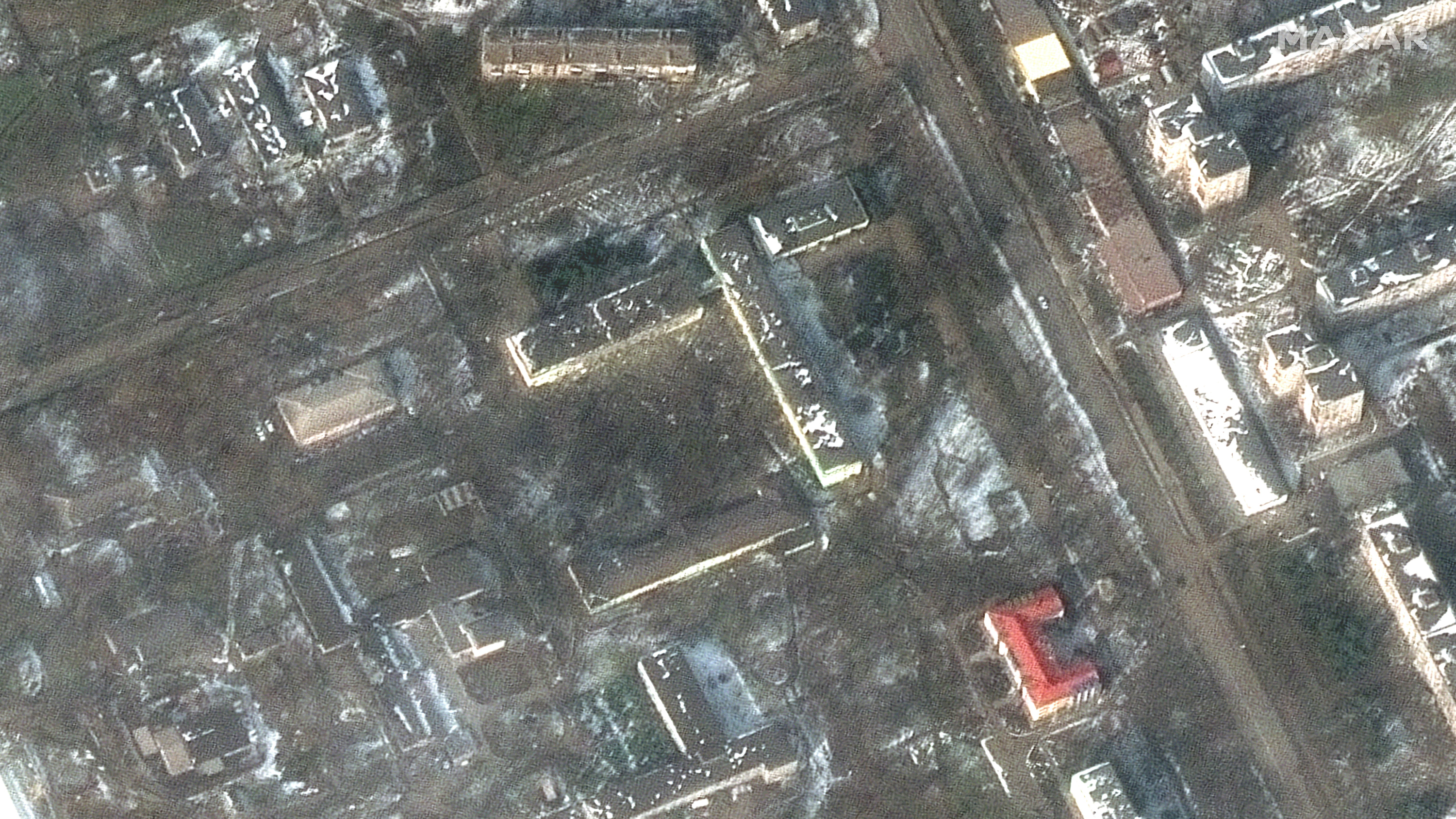 Mariupol Hospital was badly hit by bombs.