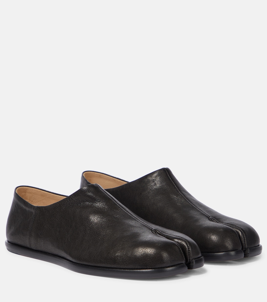 Tabi Leather Loafers in Black - Maison Margiela