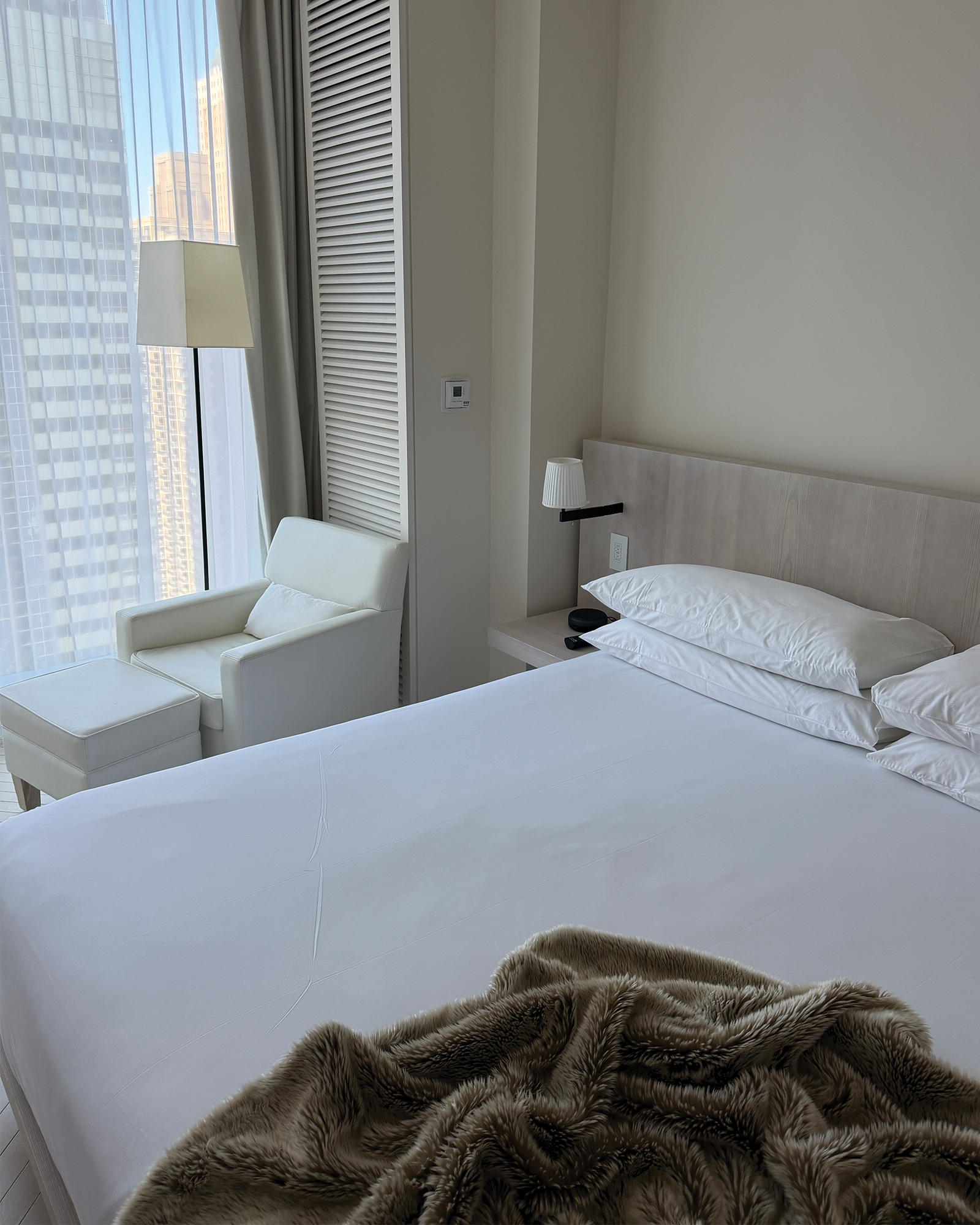 Eliza's room at the Times Square Edition.