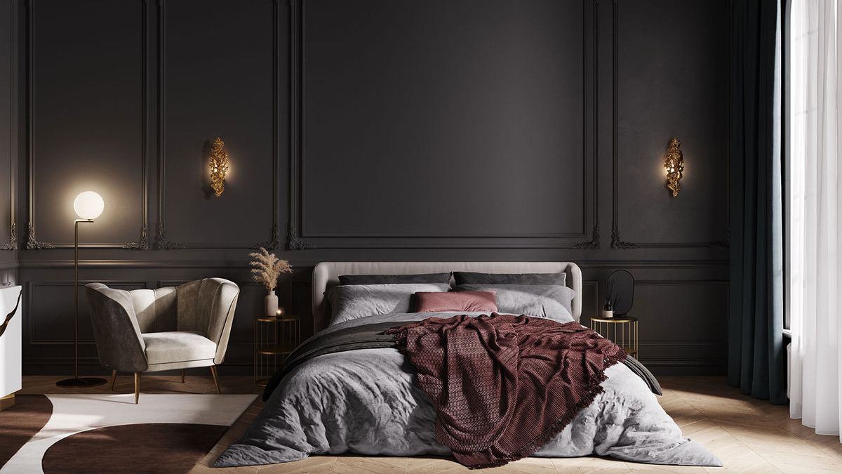 dark grey bedroom