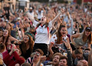 England fans watch a Women's World Cup live stream