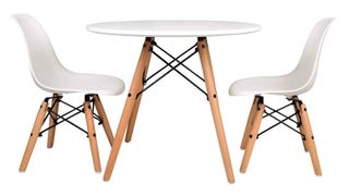 UrbanMod Kids Mid Century Style Modern White Table Set