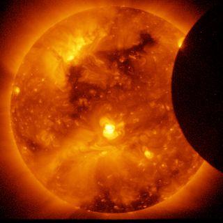 The Japanese-American Hinode satellite witnessed an annular solar eclipse on Jan. 4, 2011. 