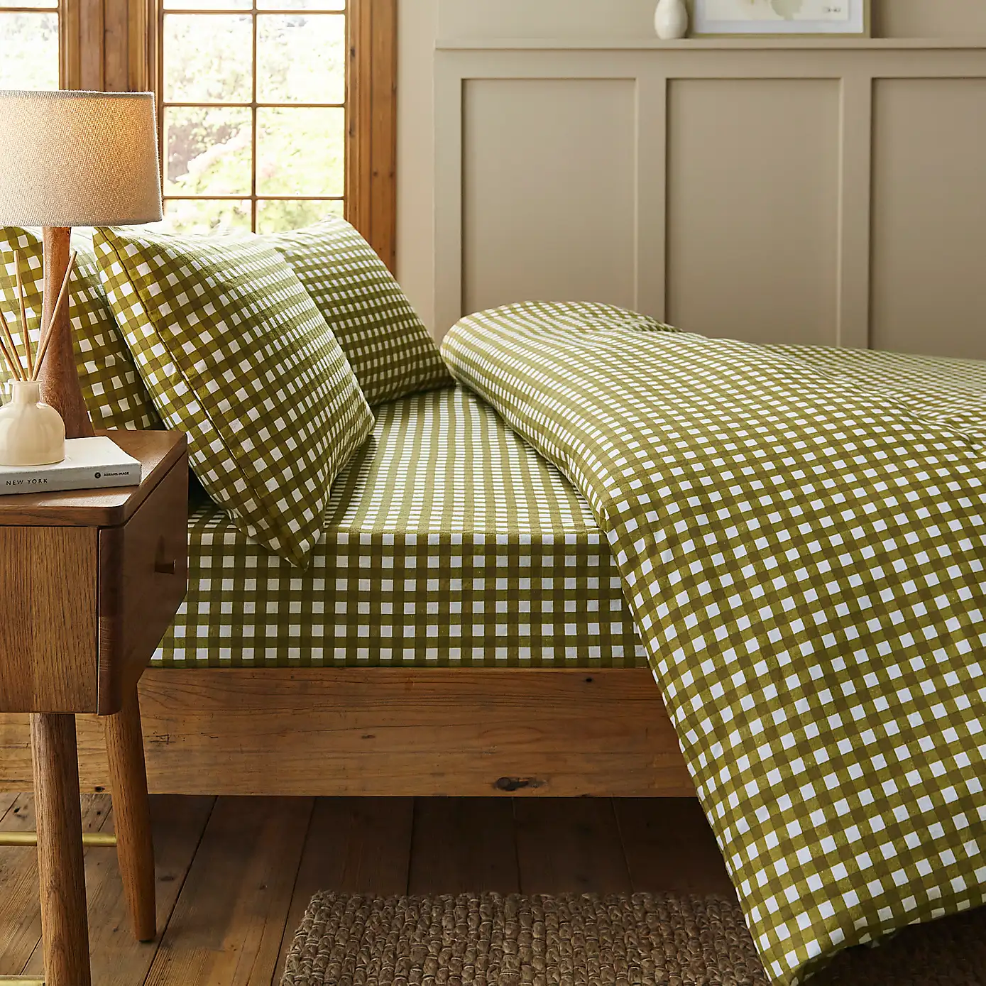 Dunelm, Maeva Gingham 100% Brushed Cotton Duvet Cover &amp;amp; Pillowcase Set