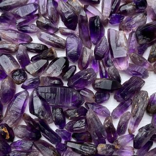 Purple amethyst stones