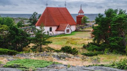 The oldest Christian Church in Scandinavia, St. Anne&#039;s Church on the island of Kokar, Aland Islands Finland