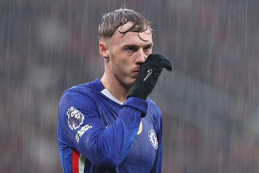 Chelsea star Cole Palmer in action against Manchester United