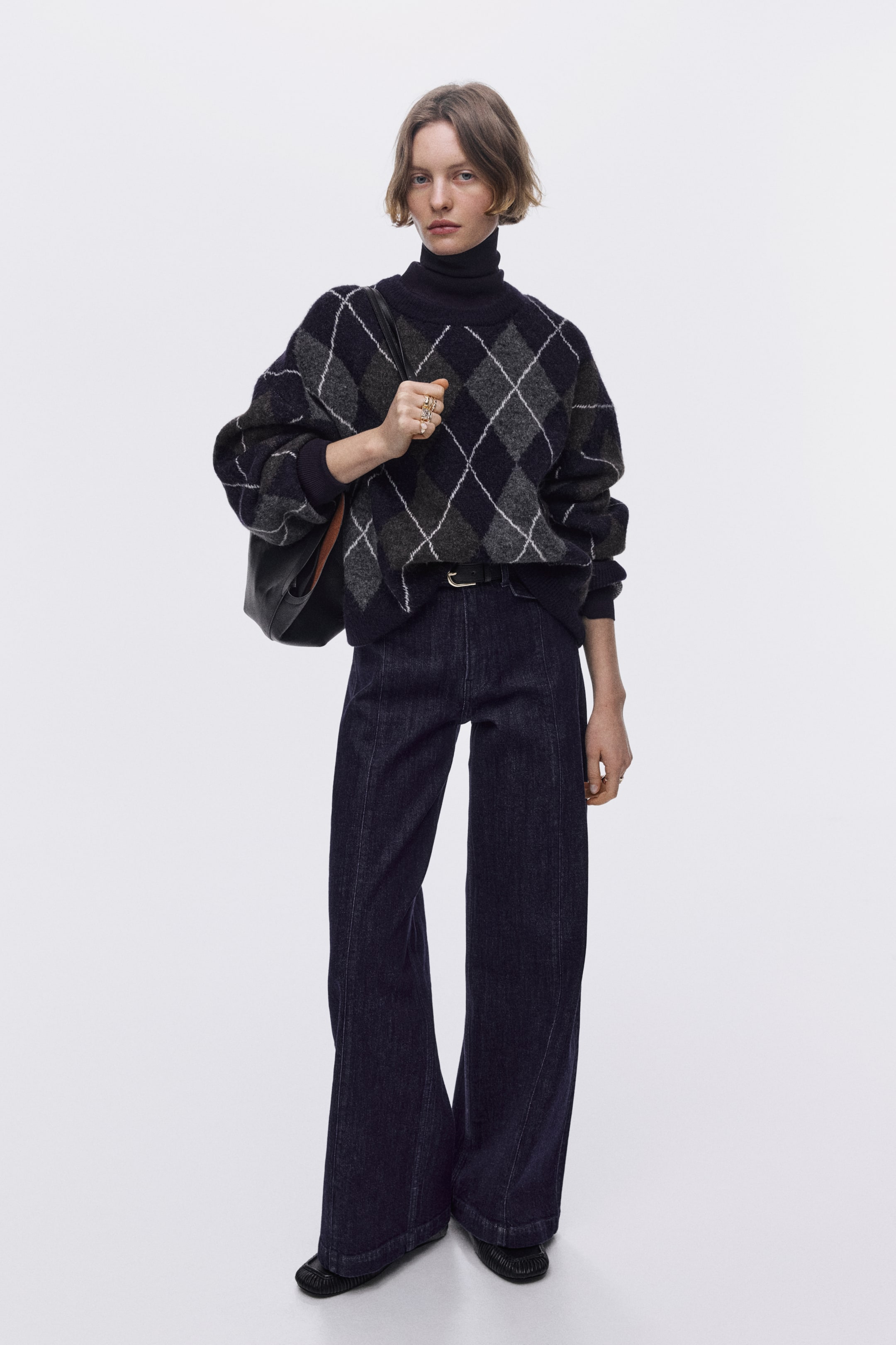 Wide High Jeans - Dark Denim Blue