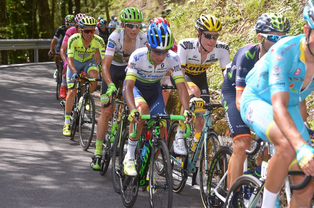Esteban Chaves sitting in the GC group