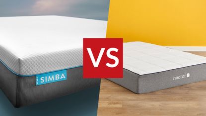 Simba mattress on left, Nectar mattress on right