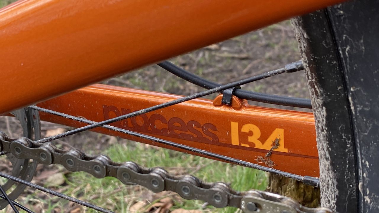 Kona Process 134 graphic on the chainstay