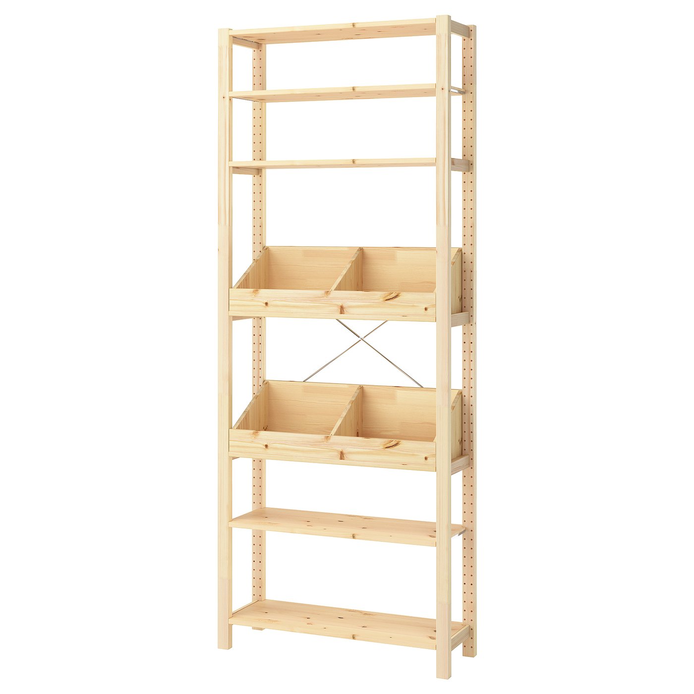 Ivar Shelving Unit - With 2 Box Shelves/pine 35x11 3/4x89 1/8 "